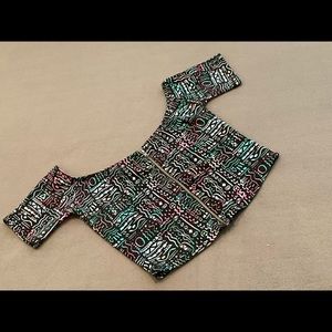 Sparkle and Fade crop top with zip detail